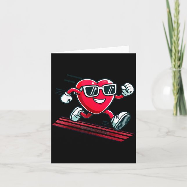 Carte Piste de course de la Saint-Valentin cœur d'amour  (Devant)