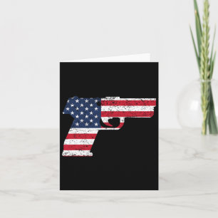 Carte Pistolet Usa Drapeau Américain 4 Juillet 