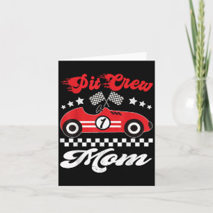 Carte Pit Crew Course Voiture Course Maman Famille Fête