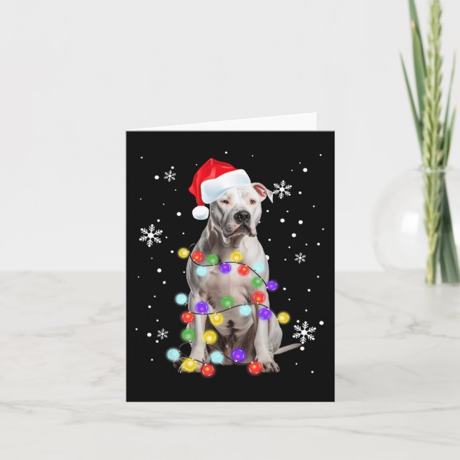 Carte Pitbull Chien Joyeux Dogmas Père Noël Pitbull Noël (Devant)