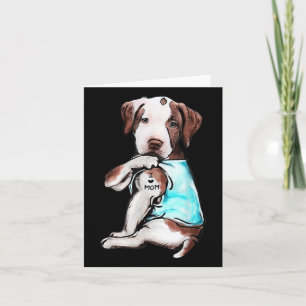 Carte Pitbull Chien Tattoo I Love Maman Fête des mères A