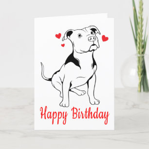 Carte Pitbull Chiot Anniversaire Pittie Pit Bull Chien A