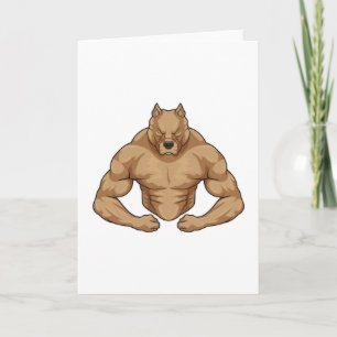 Carte Pitbull culturiste extrême