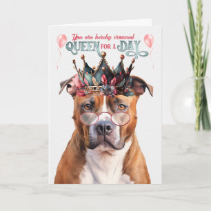 Carte Pitbull Terrier Dog Queen pour une journée d'anniv