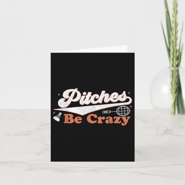 Carte Pitches Be Crazy Funny Badminton Players Pitches S (Devant)