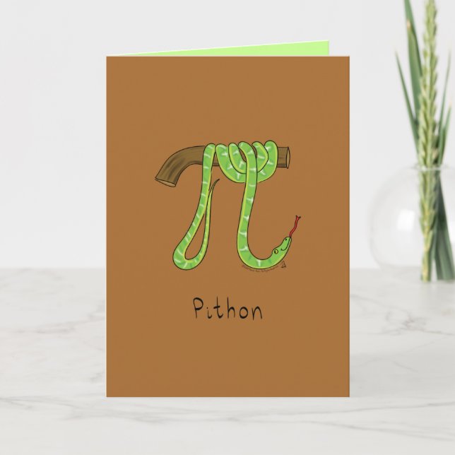 Carte Pithon Python Snake - Pi Day Math Grey Card (Devant)