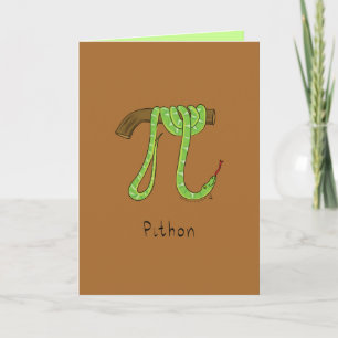 Carte Pithon Python Snake - Pi Day Math Grey Card