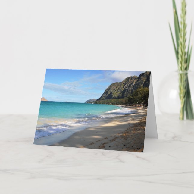 Carte pittoresque de plage d'Hawaï (Devant)