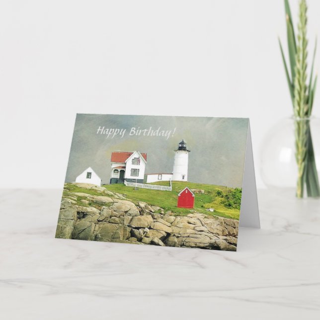Carte Pittoresque Nubble Lighthouse Joyeux anniversaire (Devant)