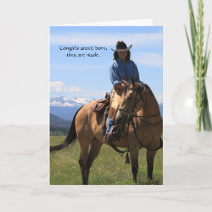 Carte Pittoresque Western Cowgirl et Horse Toutes les oc