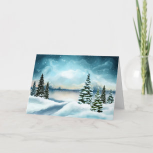 Carte Pittoresque Winter Wonderland Watercolor Noël