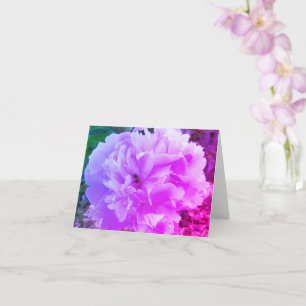 Carte Pivoine avec une abeille à miel