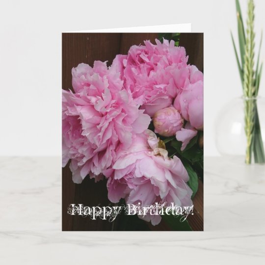 Carte Pivoine De Joyeux Anniversaire Zazzle Fr