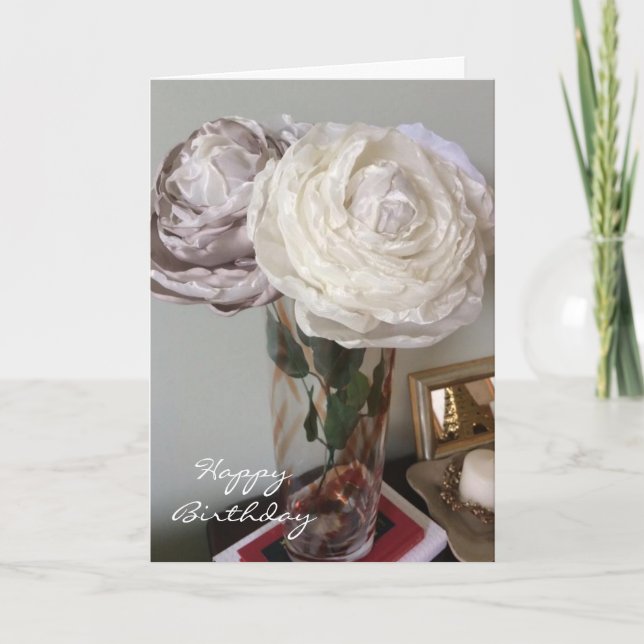 Carte Pivoines dans un vase Anniversaire (Devant)