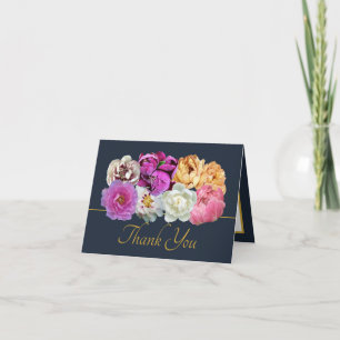 Carte Pivoines multicolores Botanique Élégant Merci