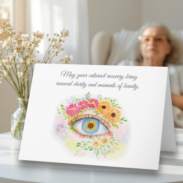 Carte Pivoines pour la récupération de la cataracte Fleu (A wonderful hand painted card for someone who just had cataract surgery. )
