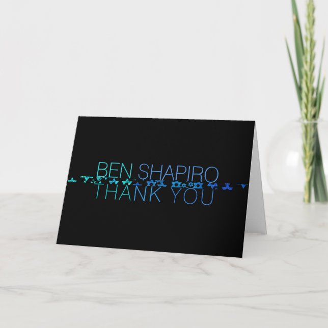 Carte PixDezines Neons Typographie Bar Mitzvah Merci (Devant)