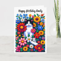 Pixel Art Chats et Fleurs Anniversaire personnalis