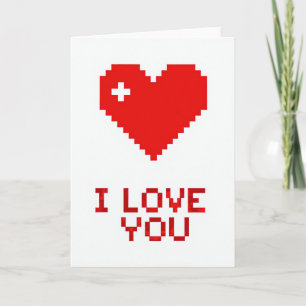 Carte Pixel Heart Je T'Aime