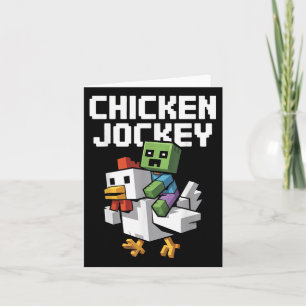 Carte Pixel Jockey Poulet Drôle