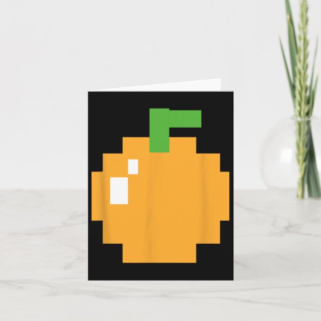 Carte Pixel Orange Rétro Arcade Jeu Vidéo Halloween des  (Devant)