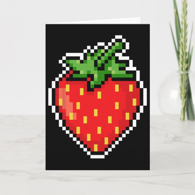 Carte Pixel Strawberry Jeu Vidéo Halloween 80s  (Devant)