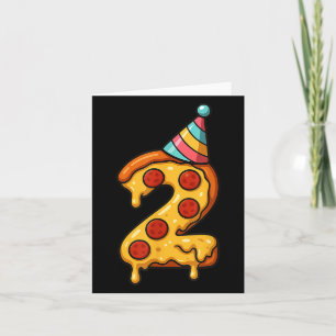 Carte Pizza 2e anniversaire 2 ans Vieux parti Casquette 
