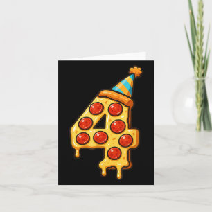 Carte Pizza 4e anniversaire 4 ans Vieux Casquette de fêt