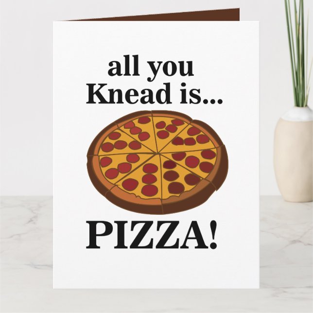 Carte Pizza au Pepperoni Nourriture Drôle (Devant)