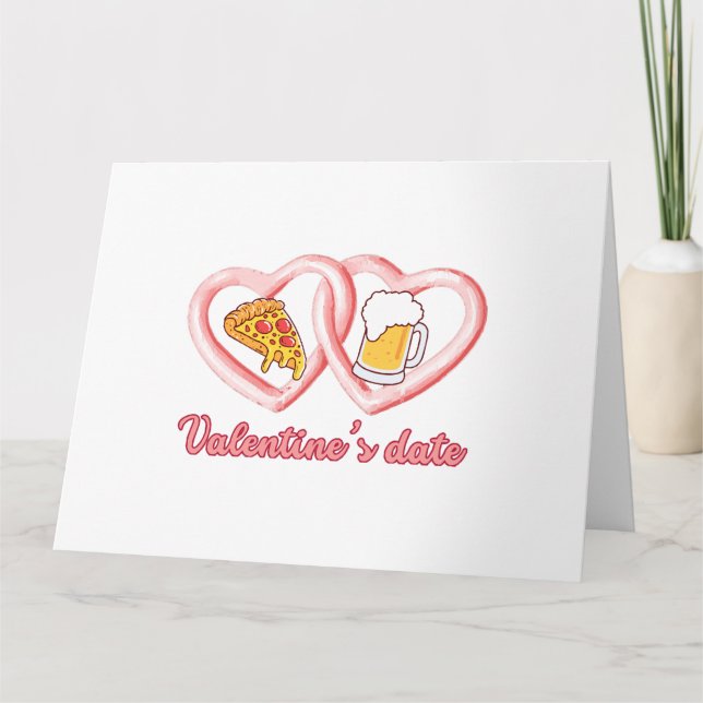 Carte Pizza bière de date de la Saint-Valentin (Devant)