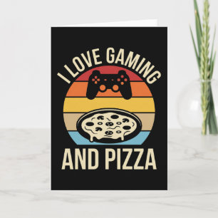 Carte Pizza de joueur drôle garçon de jeu vidéo enthousi