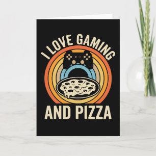Carte Pizza de joueur drôle pour garçon passionné de jeu