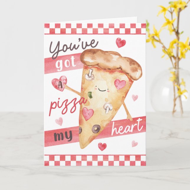 Carte Pizza de la Saint-Valentin - T'as une pizza dans l (Fleur jaune)