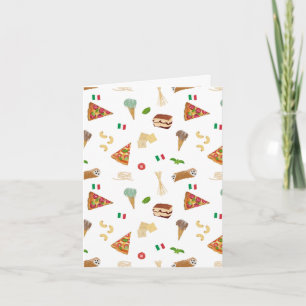 Carte Pizza italienne Pâtes Tiramisu Motif