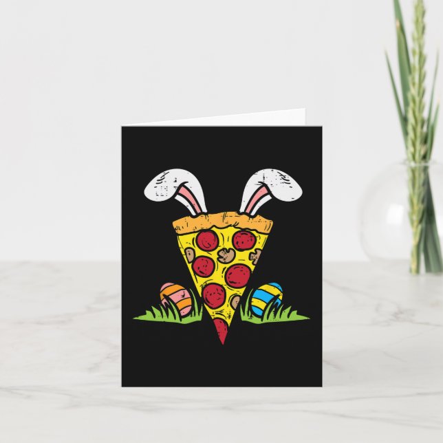 Carte Pizza Pâques Slice Bunny Oars Amusants Snack (Devant)