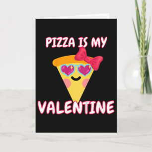 Carte Pizza pour enfants est ma Saint-Valentin, Filles d