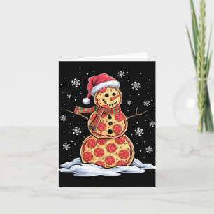 Carte Pizza Snowman - Santa Hat - Christmas Pizza Party