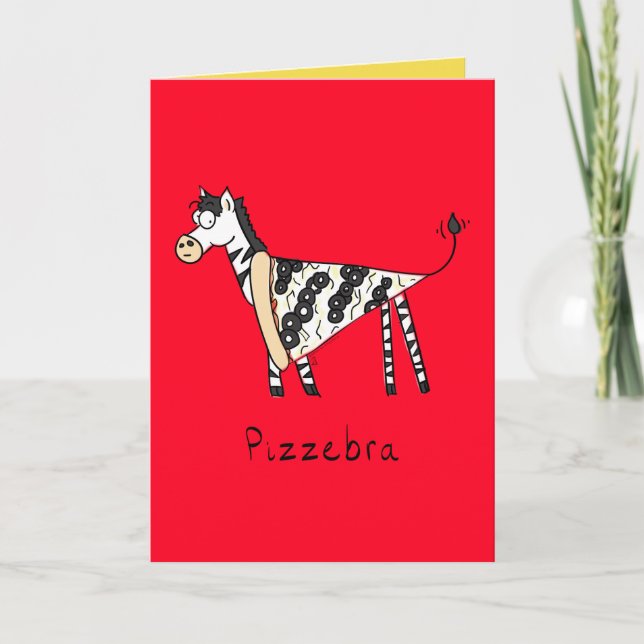 Carte Pizza Zebra migna Enfants Animal (Devant)