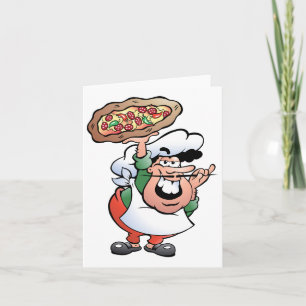 Carte Pizzaïolo de dessin animé italien classique