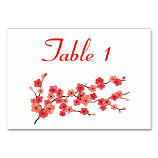 Carte Place avec fleurs de cerisiers