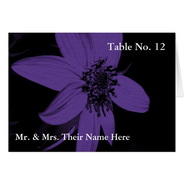 Carte Place de la table de tournesol violet (Devant Horizontal)