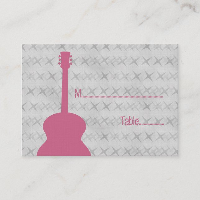 Carte Place Grunge de Guitare Rose (Devant)