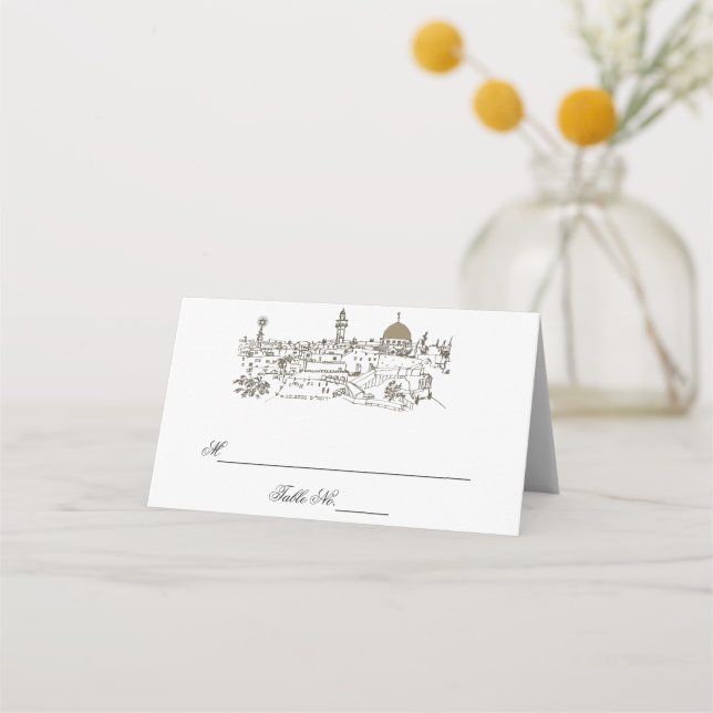 Carte Place Juive Jérusalem Cartes de Table Vue (Devant)