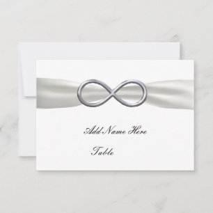 Carte Place Mariage blanc Silver Infinity