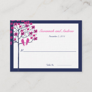 Carte Place Mariage pour les oiseaux Vintages de l