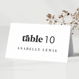 Carte Place Mariage Retro Script avec nom d'hôte