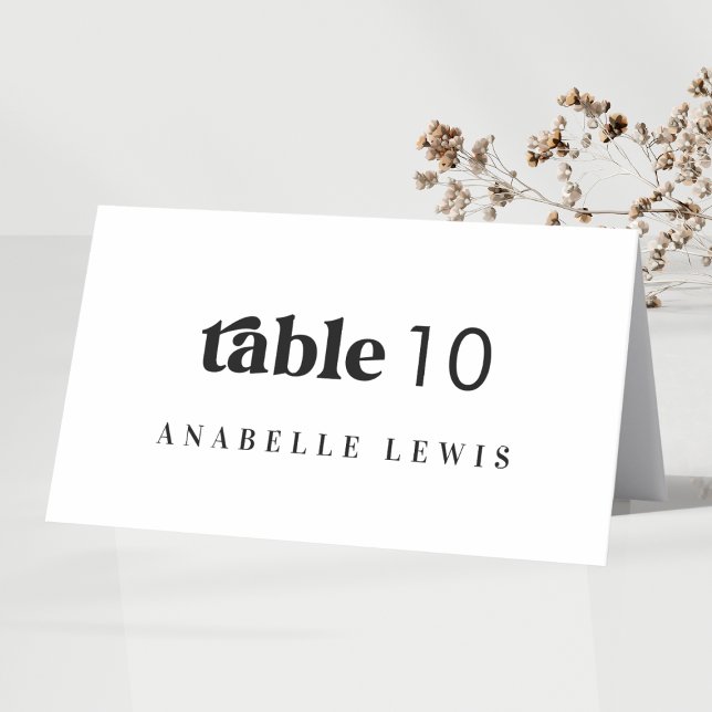 Carte Place Mariage Retro Script avec nom d'hôte (Créateur téléchargé)