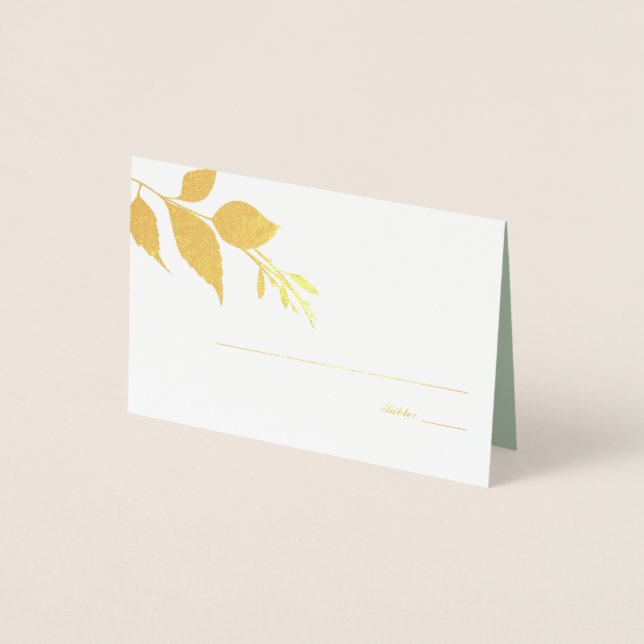 Carte Place Mariage vert Sage Fall Leaves (Devant)