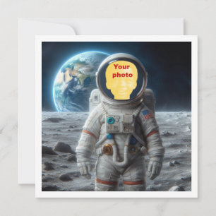 Carte Place mon visage dans l'image, astronaute, espace