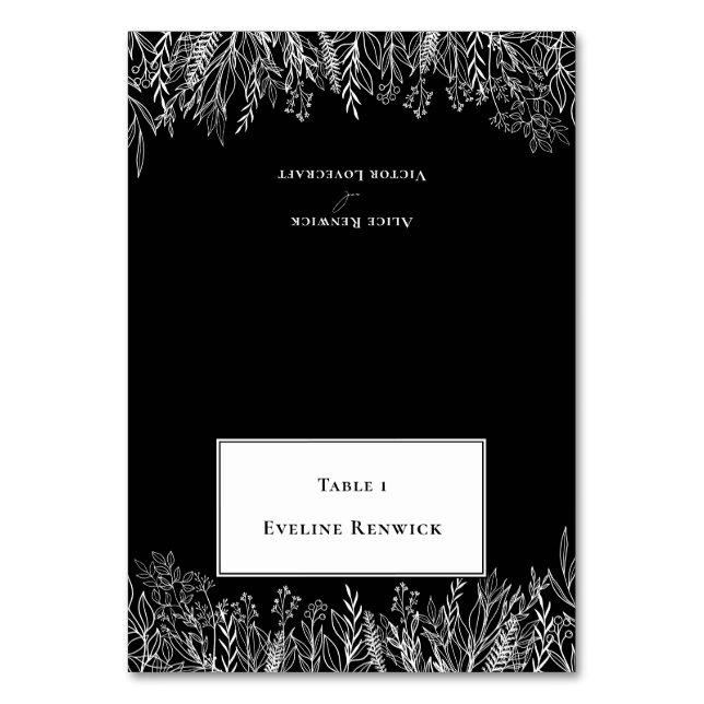 Carte Place pliable Black and White Greenery (Par défaut)